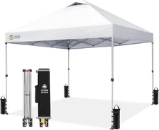 CROWN SHADES 10X10 Pop up Canopy - Beach Tent with One Push Setup - Easy Outdoor