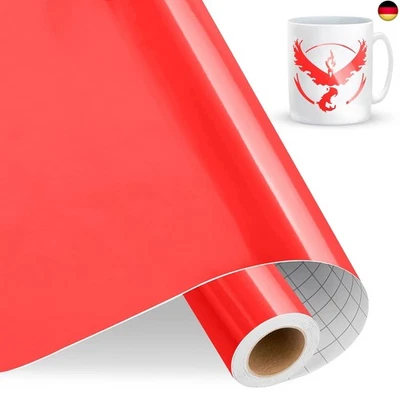 BESUCHE DEN IMODEUR-STORE IModeur Vinylfolie Plotter Rot, 30.5cm x 457.5 cm Glänzend Rot Plotterfolie