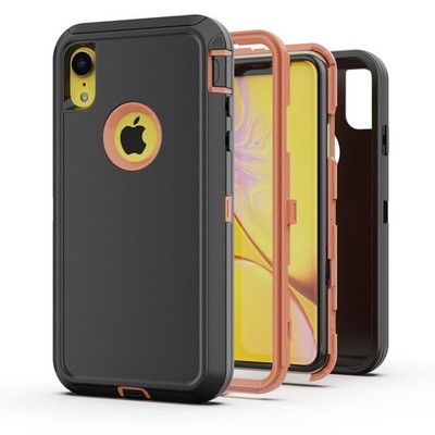 for iPhone XR Case, Heavy Duty Protective Case with [3 Layers] Rugged Rubber ...