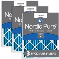 Nordic Pure 20x24x2 Pleated MERV 7 Air Filters 3 Pack