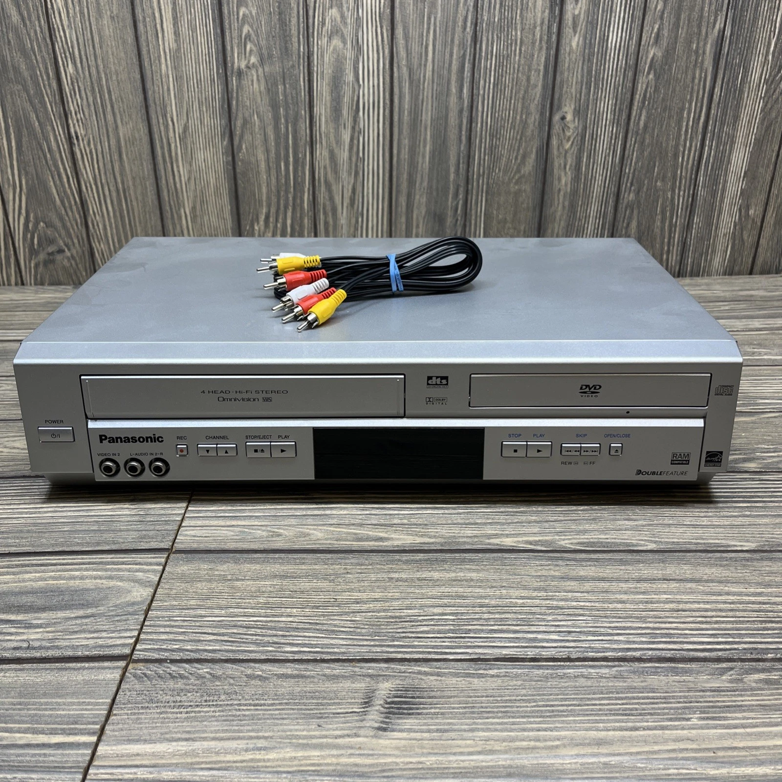 Panasonic PV-D4734S DVD VCR Combo 4-Head Hi-Fi Recorder TESTED No Remote