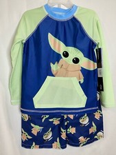 NWT Baby Yoda Swim Trunks Rash Guard Swimsuit Set Star Wars Mandalorian U pick