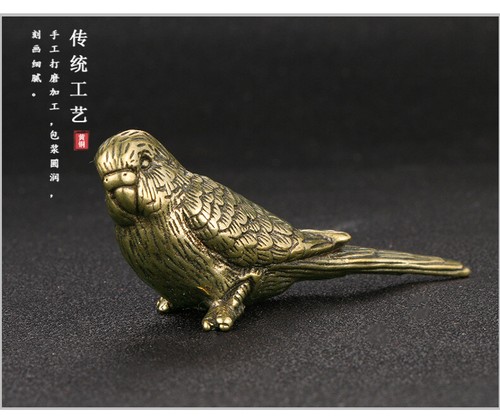 Solid brass magpie ornament, bird sparrow antique handicraft collection - Bild 12 von 13
