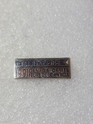 CP CANADIAN PACIFIC RAIL 1991 Vintage Kanada Spiele Reversnadel Kupplung Rückseite