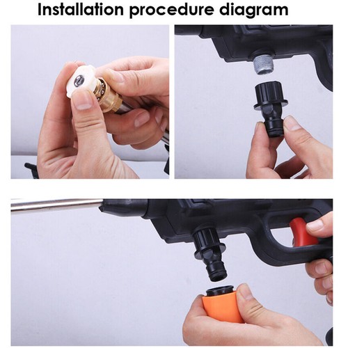 Portable Cordless Car High Pressure Washer Jet Water Wash Cleaner Gun +2 Battery - Picture 7 of 9