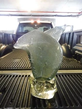  ITALIAN MURANO GLASS SCULPTURE SIGNATURE ILLEGIBLE 2  POLAR BEARS ON ICE AS IS