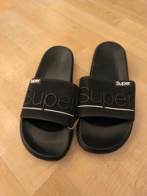 ''Super'' Soft Slipper, Badelatschen, Badeschuhe, Gr. 40-45, schwarz/navy/d´grau