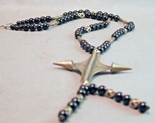 AFRICAN NECKLACE JEWELRY TUAREG NICKEL SILVER PENDANT AMULET HANDMADE NIGER