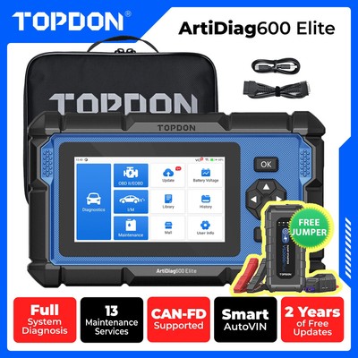 TOPDON Car Diagnostic Tool OBD2 Scanner Engine ABS SRS DPF BMS Code Reader