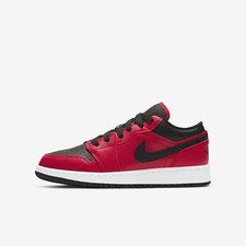 Nike Air Jordan 1 Low Pebble Swoosh Gym Red Black White 553560-605 GS New