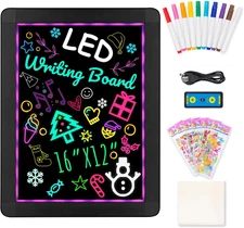 LED Writing Message Board, Neon Glow Drawing Board, Light up Flashing Box Messag