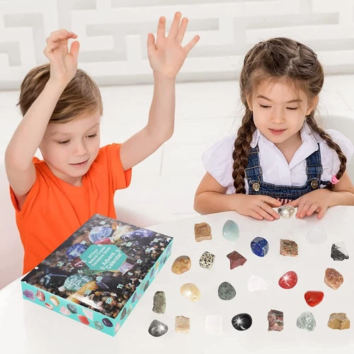 24natürlichen Kristallsteinen Kinder Kristall Edelstein Adventskalender Geschenk - Afbeelding 11 van 16