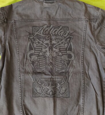 Adidas Originals X Rebel Soles 49 mens denim biker jacket P51180 