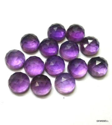 10 pieces 7mm Amethyst Rosecut Round Rosecut, AAA Quality Gemstone