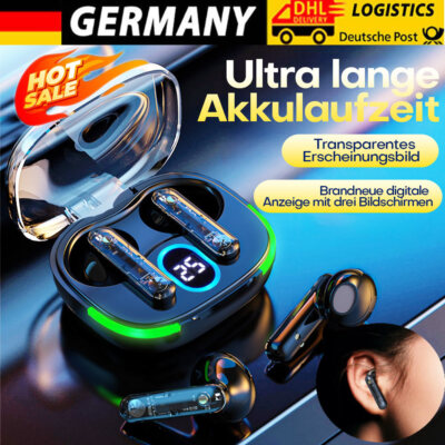 Bluetooth 5.3 Kopfhörer In Ear Ohrbügel Kabellos TWS Sportkopfhörer mit Mikrofon