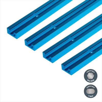 POWERTEC Universal T-Track Double-Cut Predrilled Mounting Holes 48 in L (4-Pack)