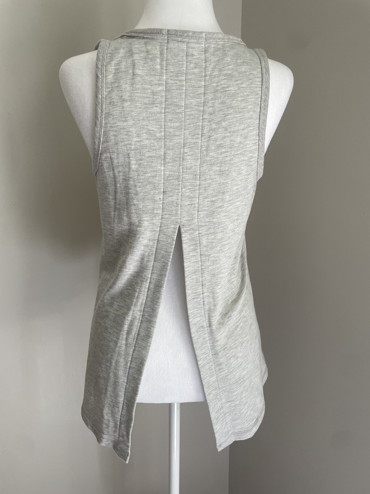 Rag & Bone S Top Heather Gray Kat Split Back Tank Soft Summer Lounge Luxury