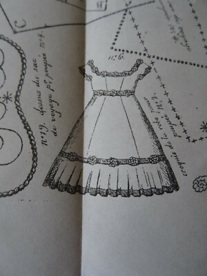 Patron Ancien N°45 La Poupée Modèle - Robe, Sac De Voyage & Violette, 1868 (reproduction)