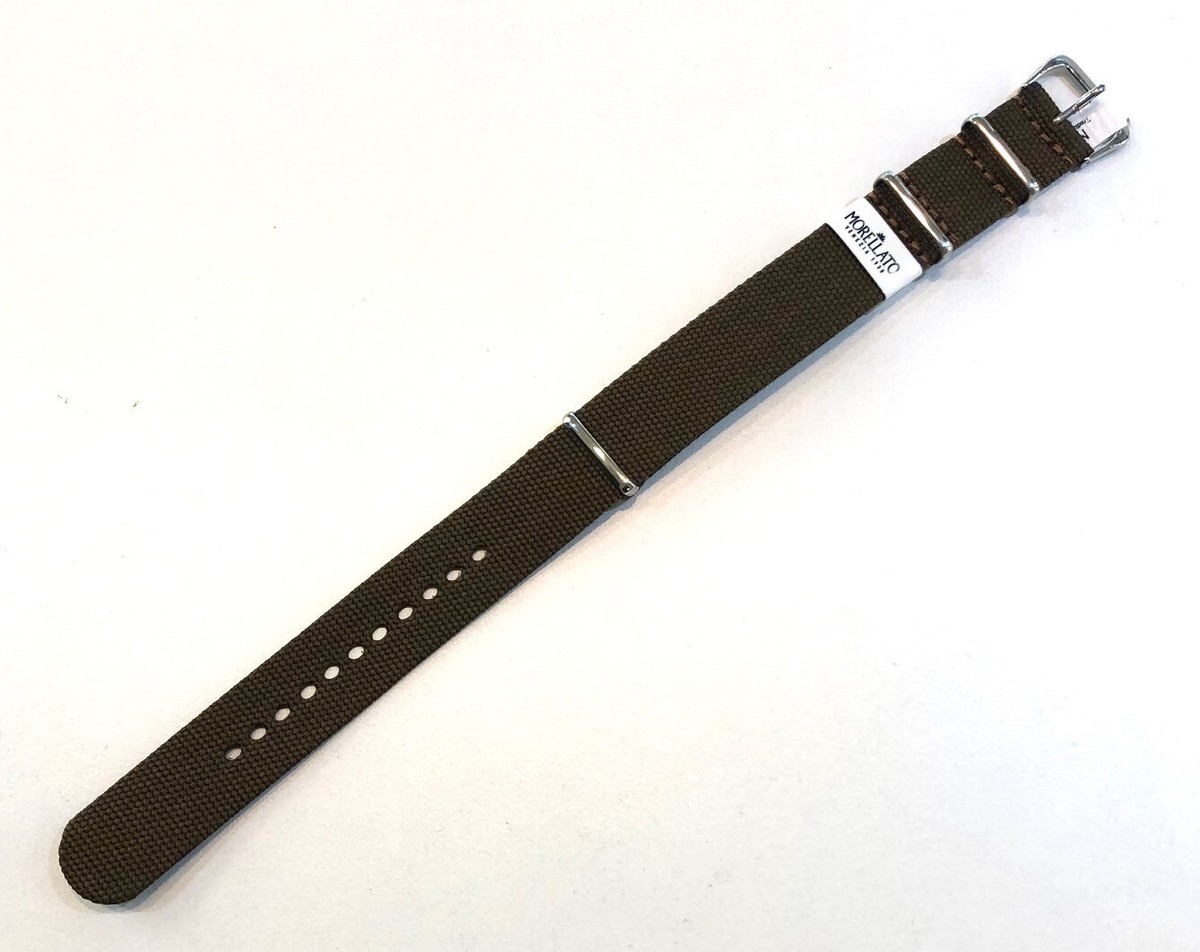Cinturino Orologio Uomo In Pelle Marrone Con Bordi Neri, 18mm, Imbottito, Impermeabile, Fibbia