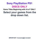 Sony PlayStation 1 solo disco, seleziona i tuoi giochi dall'elenco 0-9, A - F