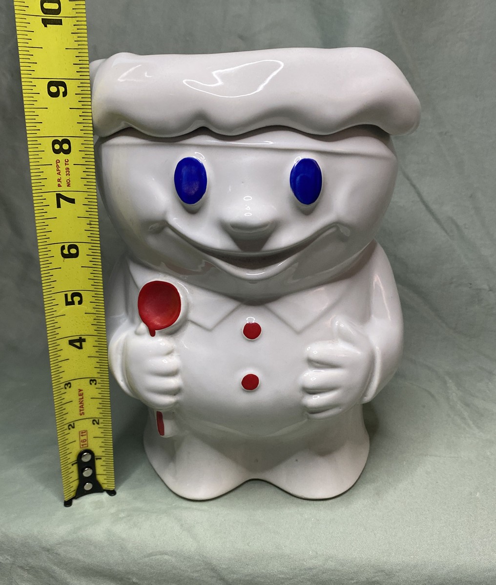 McCOY Pillsbury Poppin Fresh Dough Boy Cookie Jar 1970S w/apron