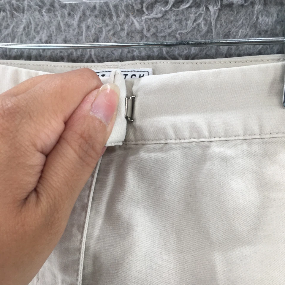 Adidas Stretch Chino Shorts Womens 12 Beige Cotton Blend High Rise Flat Front - Изображение 4 из 4