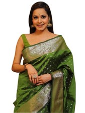 TRADITIONAL PARTY WEAR SOFT SILK INDIAN WEDDING WEAR KANJEEVARAM SAREE SARI