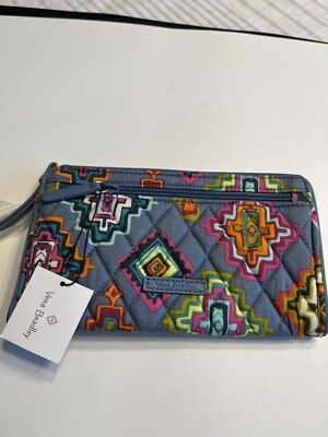 NWT Vera Bradley Quilted Painted Medallion Blue RFID Front Zip