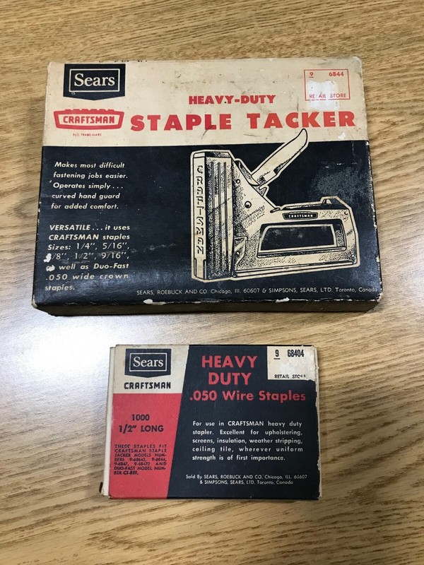 Vintage Sears Craftsman Heavy Duty Staple Tacker No. 9-6844 with staples