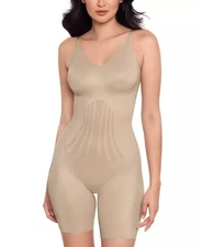 NWT Miraclesuit Modern Miracle Thigh Slimmer Bodysuit Sz XL Warm Beige 2562 