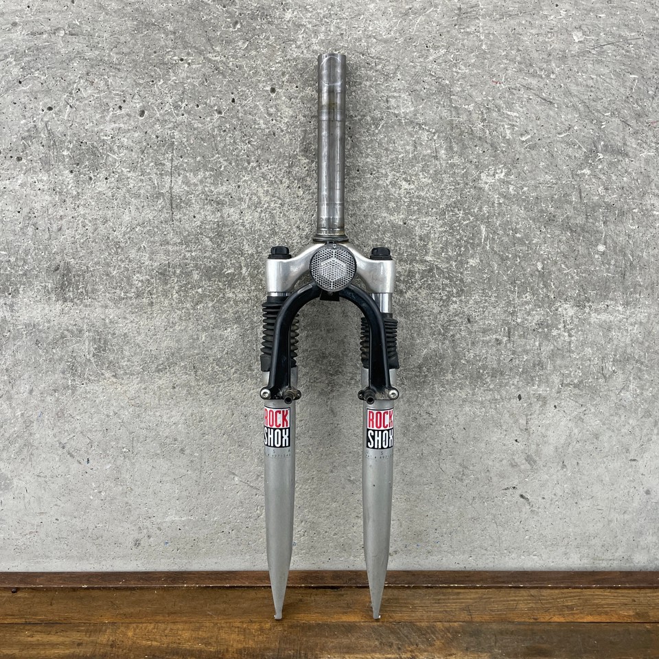 Fourche Suspendue Rockshox Quadra 21 Vintage - 1 1/8 Sans Filetage, 26 Pouces, Argent - Pour VTT Rétro