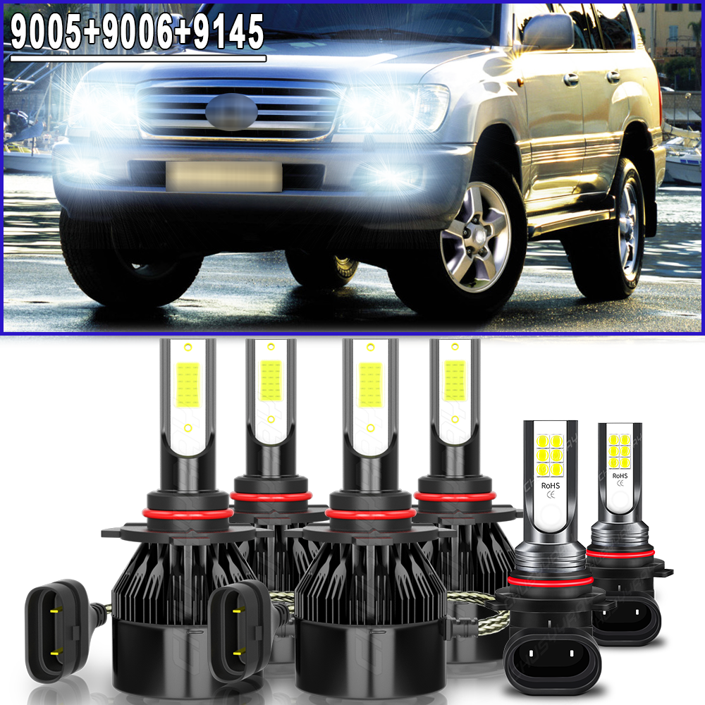 For Toyota LAND CRUISER 1998-2007 LED Headlights + Fog Lights