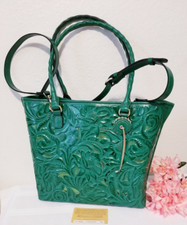 Patricia Nash Adeline Burnished Cutout Tooled Genuine Leather Tote Shoulder Bag