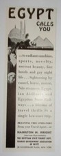 1938 Egypt Vacation Advertisement Egyptian State Tourist Department
