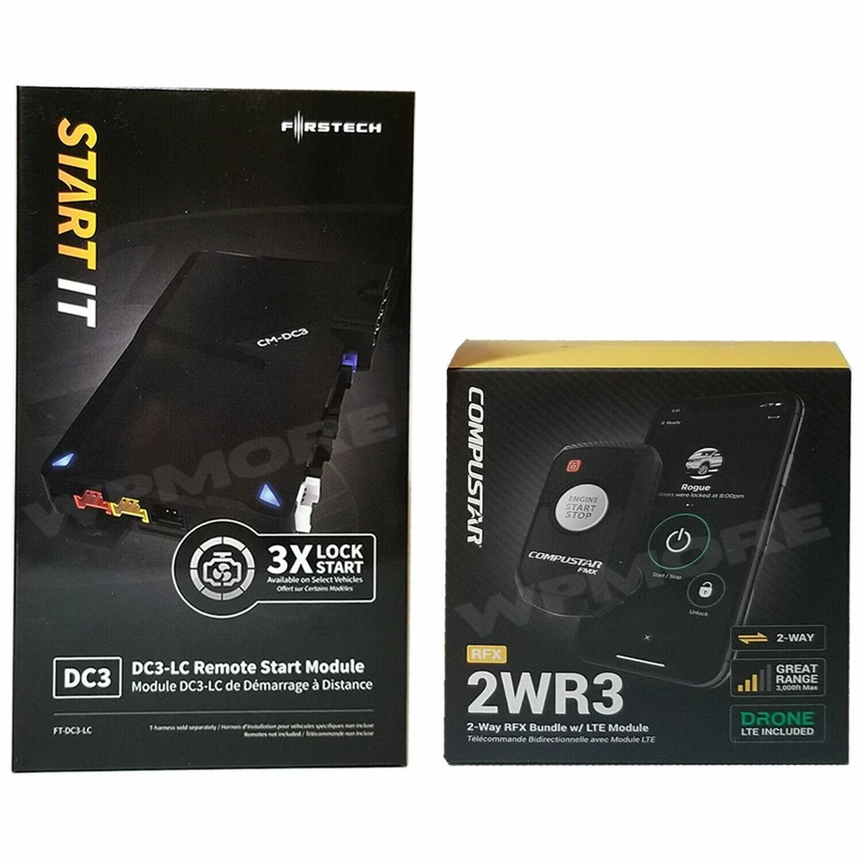 COMPUSTAR RFX-2WR3-FM DR-X1 BUNDLE & FT-DC3-LC REMOTE START MODULE DRONEMOBILE
