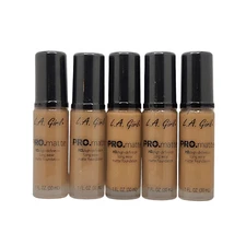 5 Pack L.A. Girl Pro Matte Foundation High Definition GLM676 Light Tan 1 oz
