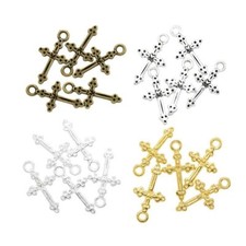 Fashion Charm Cross Pendant DIY Necklace Bracelet Jewelry Accessory Making 40Pcs