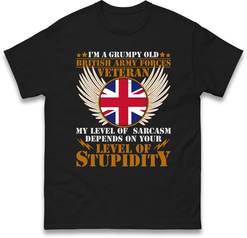 Grumpy Old British Army Forces Veteran Tee,Military Shirt,Remembrance Day Gift - Picture 1 of 8