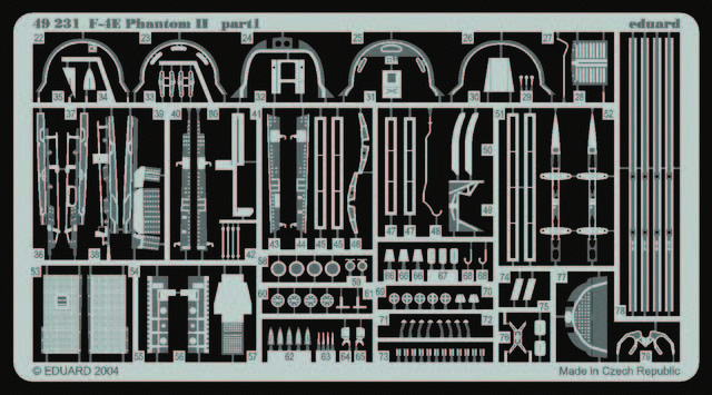 Eduard Accessories 49231 - 1:48 F-4E Phantom II for Hasegawa Kit - Etch Set -