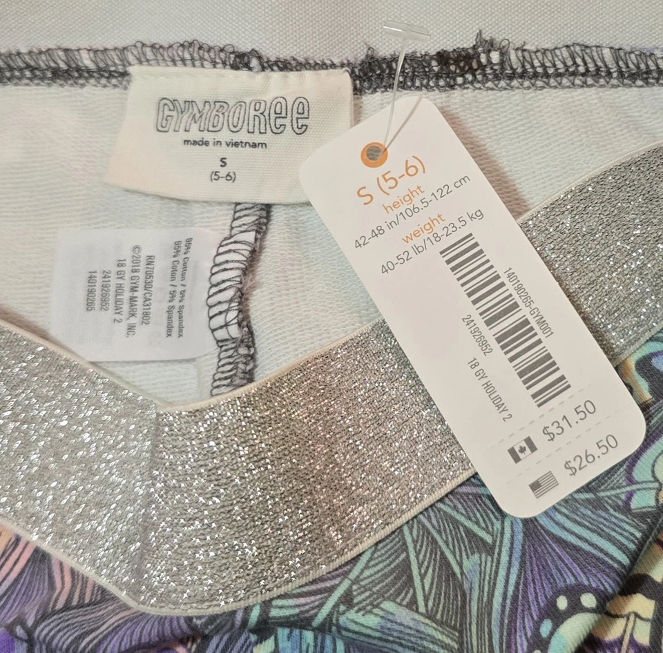 Gymboree New With Tag Peacock Leggings Size 5/6 - Image 4 of 4
