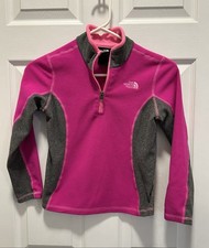 The North Face Glacier 1/4 Zip Fleece Girls Luminous Pink Youth S 7/8