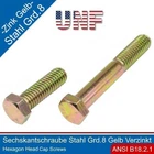 Hex Bolt 5/16-24 UNF Steel Grade 8 Yellow Zinc Plated |