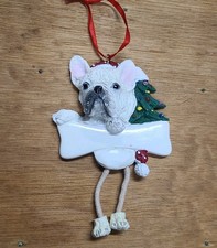 French Bulldog Frenchie Christmas Ornament 4" Christmas Dangle Feet