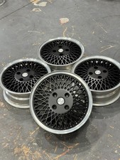 15x6 Mesh Wheels 4x114.3 4x4.5 Black W Polished Lip Aluminum Alloy Racing 4