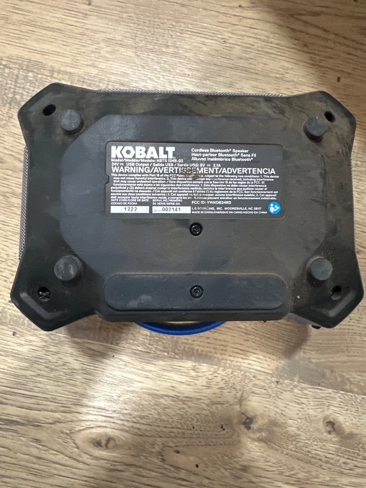 Kobalt KBTS 124B-03 24V Max Cordless Portable Bluetooth Speaker  - Won’t connect - Image 3 of 3
