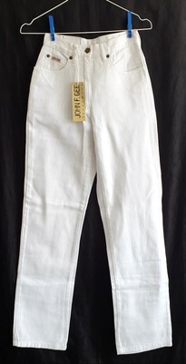 Jeans Hose von JOHN F. GEE schlanke Taille weiß 100% Baumwolle Gr. 34 XS NEU