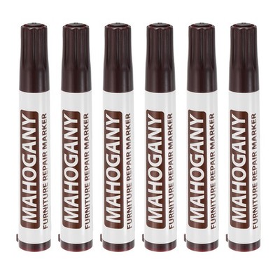 6Pcs Furniture Repair Wood Markers Mahogany Touch Up Filler Sticks Oil Based