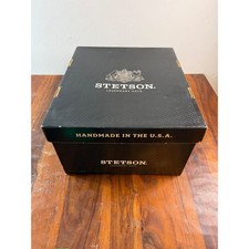 Stetson Legendary Hats Large Black Cardboard Storage Box Handmade in USA 17x15x9