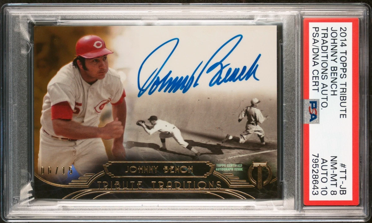 [12シリ]johnny bench auto mlb Topps Major Leagues (MLB) Johnny Bench Autographed Baseball Sports