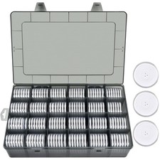 FULLCASE Coin Capsules 46Mm with Foam Gasket and Plastic Storage Organizer Box,